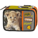 Trade Shop Traesio-astuccio Scuola Panini Wwf For Living Planet 3 Piani Chiusura A Zip Pieno Leone -