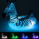 Trade Shop Traesio-cavalcabile Fashion Gonfiabile Zebra Gigante Con Luci Led Piscina 254x142cm 41406 -