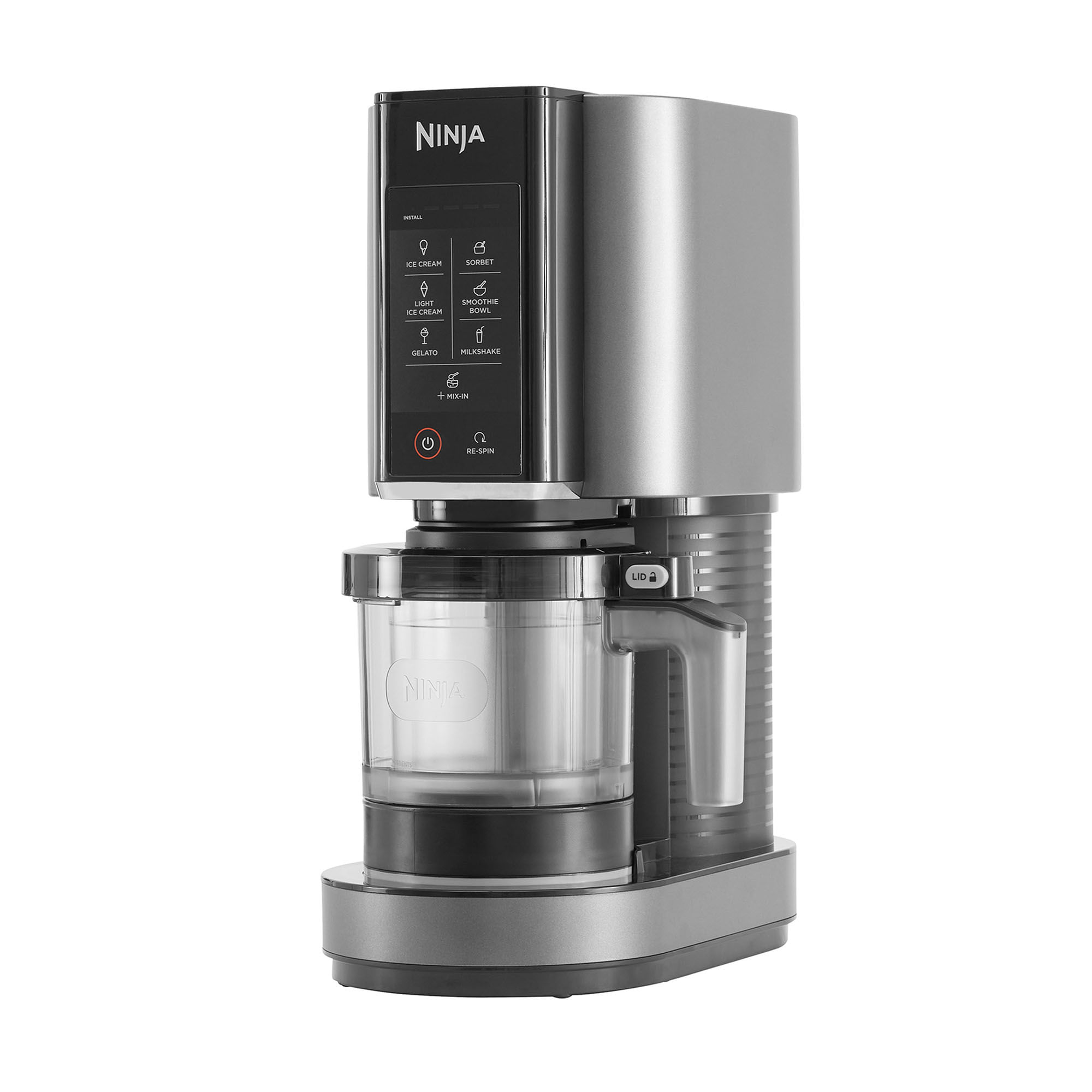 Ninja NC300EU CREAMì Gelatiera 1,4 Litri 800W 3 Vasetti 7 Programmi Gelato Frappe' Sorbetto Smoothie Argento Nero