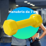 Trade Shop Traesio-manubrio Singolo 7 Kg In Vinile Allenamento Esercizi Casa Palestra Workout Fit -