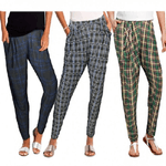 Trade Shop Traesio-pack Da 3 Pantaloni Da Donna Alla Turca Ass. Style Tartan Scacchi -    Xl-xxl