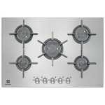 Electrolux PQF750UOX Piano Cottura a gas Ultraflat 5 Fuochi 75 cm Bruciatori Flush VerticalFlame Griglie in ghisa Inox