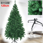 Trade Shop Traesio-albero Di Natale 120 Cm Super Folto Effetto Pino Verde 300 Rami Con Base A Croce -