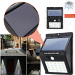 Trade Shop Traesio-faro 20 Led Con Pannello Solare Ricaricabile E Sensore Di Movimento Per Esterno -