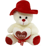 Trade Shop Traesio-orso In Peluche Con Cuore Love Cappello Pupazzo Regalo San Valentino 35 Cm 67921 -