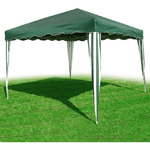 Trade Shop Traesio-gazebo 3x3 Mt Pieghevole Richiudibile Tendone Giardino Colore Verde Impermeabile -