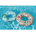 Trade Shop Traesio-salvagente Palme Tropicali Floreali 119cm Ciambella Gonfiabile Mare Piscina 3623 -