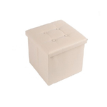 Cleafe-pouff Puff Pouf Contenitore Imbottito Portaoggetti Seduta Beige 30x30x30cm 79428 -