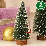 Trade Shop Traesio-set 5 Alberelli Innevati Mini Albero Natale 26cm Decorazioni Addobbi Natalizi -