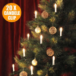 Trade Shop Traesio-catena Luminosa 20 Candele A Clip 4,9 Mt Per Albero Di Natale 220v Bianco Caldo -