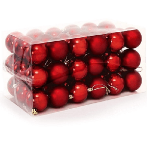 Trade Shop Traesio-confezione 54 Palline Di Natale Colore Rosso 6 Cm Addobbo Natalizio -