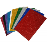 Trade Shop Traesio-set 10 Fogli Foglio Flessibile Colorati Colori Glitter Gommapiuma A4 20x30cm -