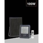 Trade Shop Traesio-faro Led 100 Watt Con Pannello Solare Luce Naturale 4000k Telecomando Tk09-100w -