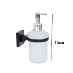 Cleafe-dispenser Dosatore Erogatore Sapone Da Muro Parete Nero In Acciaio Vetro Bagno -