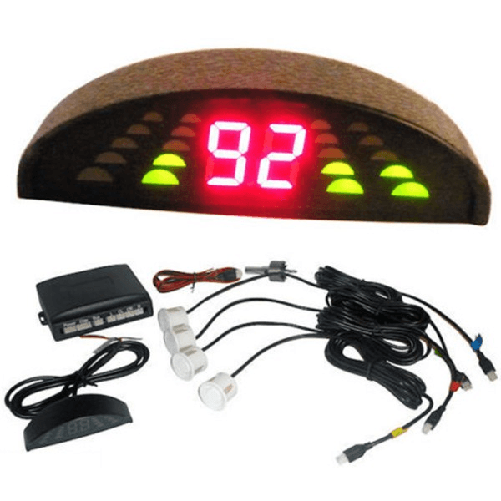 Trade Shop Traesio-kit 4 Sensori Di Parcheggio Con Display Led Wireless Suono Fresa Grigio -