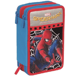 Trade Shop Traesio-astuccio Completo 3 Zip Spiderman Uomo Ragno Accessoriato Per Bambini Set Scuola -