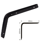 Trade Shop Traesio-staffe Angolari 2pz Supporto Staffa Angolare Reggimensole Nero 200 X 150 X 30 Mm -