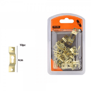 Trade Shop Traesio-set 10 Pezzi Ganci Dorati Per Quadri Quadro Cornici Appendere Parete 4 Cm 07519 -