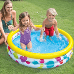 Trade Shop Traesio-piscina Gonfiabile Per Bambini 3 Anelli 114 X 25 Cm Giardino Terrazzo 132 Lt -