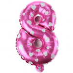 Trade Shop Traesio-palloncino Numero 8 Rosa Cuori Cuoricini 35cm Elio Decorazione Party Festa -