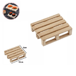 Trade Shop Traesio-set 2pz Mini Pallet Di Legno Bancale Vassoio Piatto Sottobicchiere 10x8cm 74031a -