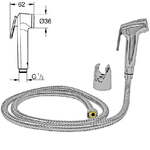 Trade Shop Traesio-kit Idroscopino A Pulsante Laccio 1.2mt Attacco Parete Doccetta  52122 Bidet -