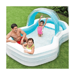 Trade Shop Traesio-piscina Gonfiabile Family Cabana 310 X 188 X 130 Cm Spruzza Acqua Fuori Terra -