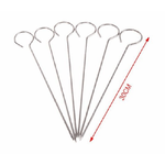 Trade Shop Traesio-set 10 Pz Spiedini In Acciaio Inox 30 Cm Impugnatura Uncino Griglia Bbq 2406316 -