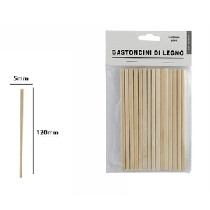 Trade Shop Traesio-set 15 Bastoncini In Legno Lavoretti Attività Creative Stecchette 5x120mm 53863a -