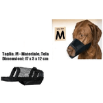 Trade Shop Traesio-museruola Cane Misura M In Tela Robusta Leggera Atossica Lavabile Nero -