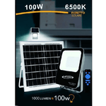 Trade Shop Traesio-faretto Faro Led Solare 100 Watt Con Telecomando Ip65 Luce Fredda 6500k Fso-100w -