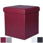 Trade Shop Traesio-pouff Puff Pouf Contenitore Imbottito Portaoggetti Seduta Pelle 35 X 35 X 35 Cm -