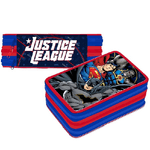 Trade Shop Traesio-astuccio 3 Zip Cerniere Portapastelli Matite Scuola Elementare Justice League -