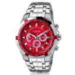 Trade Shop Traesio-orologio Polso Curren 8084 Uomo Analogico Quarzo Moderno Silver Rosso -