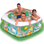 Trade Shop Traesio-piscina Gonfiabile Per Bambini Pesci Dell'oceano A 3 Anelli 191 X 178 X 61 Cm -