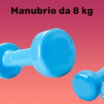 Trade Shop Traesio-manubrio Singolo 8 Kg In Vinile Allenamento Esercizi Casa Palestra Workout Fit -