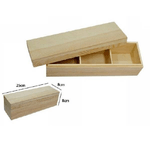 Trade Shop Traesio-scatola Contenitore In Legno Naturale 3 Scomparti Decoupage 25x8x8cm -