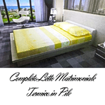 Trade Shop Traesio-completo Da Letto In Pile Lenzuolo Sopra E Sotto 2 Copricuscino Giallo Pois -