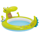 Trade Shop Traesio-piscina Gonfiabile Per Bambini Coccodrillo Con Spruzzo 198 X 160 X 91 Cm Giochi -