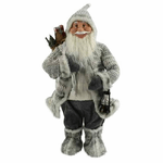 Trade Shop Traesio-babbo Natale Nordico 60 Cm Con Vestiti In Lana E Peluche Decorazioni Natalizie -