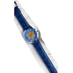 Trade Shop Traesio-orologio Polso Zcc G8239 Uomo Automatico Analogico Cinturino Pelle Blu Silver -