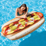 Trade Shop Traesio-materassino Isola Gonfiabile Stampa Hot-dog In Pvc Mare Piscina 108 X 89 Cm -