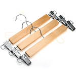 Trade Shop Traesio-set 3 Grucce Stampelle Appendiabito Legno Vestiti Pantaloni Giacche Con Clip -