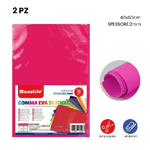 Trade Shop Traesio-12pz Fogli In Gomma Eva Colore Fucsia Materiale Alta Qualità 40x60cm Spessore 2mm -