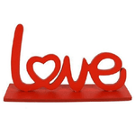 Trade Shop Traesio-set 2 Pezzi Scritta Legno Love 9,5 Cm Rossa Decorazione Regalo Per San Valentino -