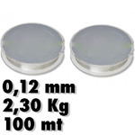 Trade Shop Traesio-set 2 Rotoli Lenza 0.12mm 2.30kg 100 Metri Ciascuno Pesca Altissima Resistenza -