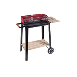 Trade Shop Traesio-bbq Barbecue Rettangolare 51x32x69cm Con Struttura Acciaio Ripiani Legno 2600053 -