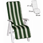 Trade Shop Traesio-cuscino Coprisedia Sedia Sdraio Giardino Seduta Schienale Righe Verde 157x49cm -