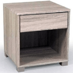 Trade Shop Traesio-comodino Con Cassetto 40x36x44cm In Legno Rovere Arredamento Camera Da Letto -