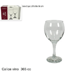 Trade Shop Traesio-set 6 Pezzi Servizio Bicchieri Calici Calice Misket In Vetro 365cc Bevande Vino -